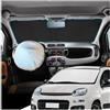 YEE PIN Parasole per parabrezza compatibile con FIAT Panda 2012-2023, parasole 2-in-1 pieghevole con tasca per il volante, parasole in fibra di raffreddamento del ghiaccio, protezione UV e antipolvere
