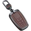 ontto Portachiavi in pelle Cover portachiavi misura per Toyota CHR RAV4 Camry C-HR Corolla Prado Prius 2016 2017 2018 2019 2020 accessori In Lega di Zinco borsa portachiavi 3 pulsanti Marrone