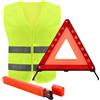 Kezidhp Triangolo Auto Omologato e Gilet Alta visibilità Set | 2-in-1 Auto & Moto, Triangolo Pieghevole, Gilet 360°, Emergenza Stradale