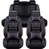 FFOCUS Coprisedili Auto in Pelle PU per BMW Serie 3/4 E46 E90 E91 E92 E93 F30 F31 F34 F35 G20 G21 F32 F33 F36,Coprisedile Anti Scivolo con Schienale Coprisedile Accessori Interni,A-Black Red