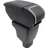 KAERGK Scatola portaoggetti a doppio strato per bracciolo centrale Hyundai I10 2007-2019 con portabicchieri, accessori per bracciolo nero