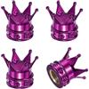 PATIKIL Crown Tire Valve Stem Caps Viola Universali 4pz con Anello Gomma O | Tappi Valvola Pneumatici Veicolo Auto Tappi Aria Pneumatici Coperture, Universali, per Bicicletta SUV Automotive
