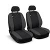 Rebeca Shop Coprisedili Anteriori 500X in Policotone, Made in Italy, con Nome Auto Ricamato, Ganci Inclusi (Nero/Grigio Scuro)