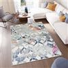 TAPISO Denver Tappeto Pelo Corto Soggiorno Sala Ufficio Camera Cameretta Design Moderno Astratto Motivo Geometrico Sfumato Mosaico Multicolore Tonalità di Blu Bianco Rosa 160 x 230 cm