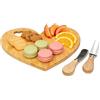 Generic Set Tagliere Per Salumi - Mini Tagliere In Legno Con Coltello, Servizio Antiscivolo A Forma Di Cuore | Di Formaggi Con Vassoio Per Salumi | Per Cucina Interna Ed Esterna, Campeggio, Com