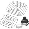 Ruaizel 2 Pezzi Griglie di Cottura per Friggitrice, Acciaio Inossidabile | 7.9x7.9x0.78in/5.7x5.7x0.6in, per Ninja Crispi Air Fryer FN101 AS101, lavabile in lavastoviglie(Argento)