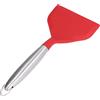 Cyrank Spatola larga in silicone, spatola antiaderente per pesce fritto, pala antiaderente per pancake con manico in acciaio inossidabile, spatola da cucina(rosso)