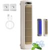 Generico Solyball Cooling Ace, Solyball Condizionatore Portatile, Ventilatore Con 3 Velocità E Display Touch a LED, Ventilatore a Torre Da Tavolo Ultra Silenzioso E Ricaricabile per Casa E Ufficio (Beige)