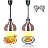 VFDZ Lampada Riscaldante per Alimenti, Sospesa Lampade Scaldavivande Cucina Regolabile in Altezza, 250W Lampade Riscaldanti per Cucina a Buffet per Ristoranti, Hotel(Rame Rosso, 2 Pezzi)