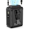 CAZOKASI Ventilatore indossabile con clip in vita con supporto da tavolo illuminato, 16000 giri/min, durata fino a 20 ore (5000 mAh/nero)