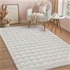 PureCozy Tappeto Salotto 90x150cm Bianco Antiscivolo Camera da Letto Tapette Pelliccia Sintetica Tappeti Soggiorno Cameretta Bambino Ufficio Carpet Morbido Grande Rug