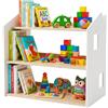 Relaxdays Scaffale a casetta per bambini, legno bianco-naturale