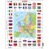 Larsen Puzzle con cornice Larsen Mappa dell'Europa con bandiere 70 pezzi in cartone