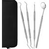 EasyCommerce Set per l'igiene dentale domestica - per l'igiene orale di persone e animali domestici, set da 4 pezzi con 4 strumenti per la rimozione del tartaro, pulizia e cura dei denti efficaci