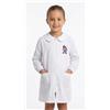 Nazareno Gabrielli Grembiule asilo bambina bianco con Zip Nazareno Gabrielli ricamo Skate 0755A26, BIANCO