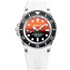 Bobroff Tabarca - Orologio da uomo automatico Diver professionale, 1000 m, arancione valvola elio BF0004i-BFSTB, arancione, 44MM, striscia