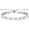 FANCIME Bracciale tennis con pietra di nascita per donna Argento sterling placcato in oro bianco Bracciale Tennis Bolo con pietra ovale Regalo di Natale Anniversario per lei moglie, 5,5 bis 9,5, Oro