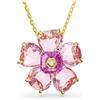 Swarovski Collana Idyllia, Fiore, Rosa, Placcato color oro