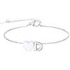 FindChic Cuore Bracciale Donna, Braccialetto Donna in Acciaio Inox, Bracciali Alfabeto Lettera D