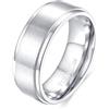 Epinki Anello Fidanzamento in Titanio per Uomo 8mm, Spazzolato Argento Anello Fedina Matrimonio Gioielli Anniversario Misura 29