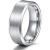 Epinki Gioielli Anelli in Tungsteno per Donna e Uomo 8mm, Semplice Spazzolato Argento Fedina Anello Fidanzamento Misura 22