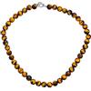 Bling Jewelry Collana girocollo con filo di perle rotonde da 8MM in occhio di tigre marrone sfaccettato, gioielli western per donne e uomini con chiusura a barretta placcata in argento da 17 pollici.
