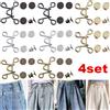 NONE 4 Set Bottoni jeans in metallo senza chiodi Scatta Pantaloni staccabili Clip Bottoni Spilli Tenditore vita fai da te Abbigliamento Fibbie Strumenti per cucire