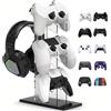 LOKPAD Supporto universale per controller a 3 strati e accessori per cuffie per supporto di archiviazione PS5 PS4 nero, bianco, trasparente