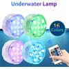 Aamasun Lampada subacquea a luce sommergibile RGB da 10 LED Lampada subacquea da giardino a batteria per la ciotola del vaso dell'acquario della festa nuziale
