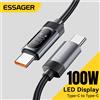 ESSAGER Cavo Essager da 100 W tipo C a tipo C per iPhone 16 15 Samsung Huawei 5A PD ricarica rapida per MacBook iPad cavo display digitale