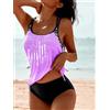 NONE S-XXL Set bikini senza maniche da donna vestibilità ampia regolabile in due pezzi mutandine a vita alta costumi da bagno costumi da bagno per le vacanze abiti da donna
