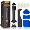 NONE 9PCS Ugello per mastice Applicatore Raschietto in silicone Sigillante per calafataggio Kit di strumenti per rimozione liscia Pavimento Mastice Finitore Accessori per malta