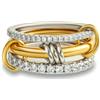 NONE Anello in argento sterling 925 di lusso splendido versatile con tre interblocco zircone per le donne Vita quotidiana Gioielleria raffinata di alta qualità