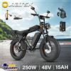 NONE Bicicletta Elettrica X5 con Motore 250W, Batteria Rimovibile 48V15AH, Doppio Freno a Disco, Pneumatici Fat 20*4 Pollici per Tutti i Terreni, Bici Elettrica Urbana
