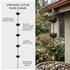 NONE Catena di Pioggia a Forma di Loto per Estensione Grondaia, Decorazione Metallica per Giardino, Campanello Sospeso, Ornamento per Canale di Drenaggio Esterno