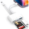 LIEI Lettore di Schede USB per iPhone, Visualizzatore di Foto da Fotocamera da Caccia, Adattatore Lettore di Schede SD TF per Fotocamere Samsung Xiaomi iPad