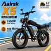 NONE Bicicletta Elettrica Aairsk X5 con Motore da 1500W, Batteria al Litio 48V15AH, Pneumatici Fat 20*4.0 Pollici per Montagna