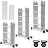 NONE Scala multifunzione 6-in-1 in alluminio, scala pieghevole con piattaforma, scala combinata regolabile per uso domestico, manutenzione e costruzione