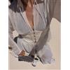 Chin.Sweety Camicia Oversize Vintage Effetto Stropicciato con Ricamo, Blusa Corsetto Modellante, Collezione Primavera 2026, Top da Donna Stile Francese a Strati, Streetwear
