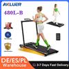 AKLUER Tapis Roulant Manuale Inclinabile AKLUER 480L-B, Motore Silenzioso da 2.5HP, Velocità 0.6-4 MPH, Capacità 150 kg, Pieghevole con Ammortizzazione, Display LED, Telecomando per Casa e Ufficio