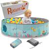 RUGUIES- Piscina di Palline per bambini- Piscina con Palline Pieghevole- Parco giochi con Palline- Per uso Interno ed Esterno- Piscinetta Portatile- (Palline non Incluse) (OCEAN 120x30cm)