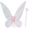 Niceyoeuk Ali di fata per ragazze donne Halloween Dress Up White Sparkle Angel Butterfly Wings Fairy Costume Halloween Cosplay Party Favor (rosa)