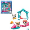 BANDAI Littlest Pet Shop - Pack Set Giorno di Neve 3 animali e accessori - Husky Orso Leopardo - Confezione Giocattolo Mini Figure Animali Carini - Giocattolo per Bambini dai 4 Anni in su - BF00534