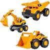 WFKKMEQ Escavatore, 3PCS Veicolo da Costruzione MIni Veicolo da Costruziones da Veicoli da Costruzione Set con Camion Ribaltabile Escavatores Inerzia Bulldozer Regalo per Compleanno per Carnevale