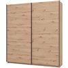 Dmora Guardaroba Grande Isesaki 195x218h cm Marrone Rovere Nodi Appendiabiti 2 Ripiani, Armadio Camera da Letto Apertura Scorrevole