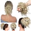 MY-LADY Posticci per Capelli Disordinati, Coda Capelli Veri Mossi Ricci Elastico Facile per Capelli Extension da Donna Ash Blonde mix Bleach Blonde