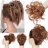 MY-LADY Scrunchies per chignon ondulato sintetico, con fascia elastica in gomma, per coda di cavallo, ramato chiaro