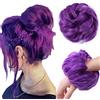 MY-LADY Hair Extension Clip Chignon Capelli Extension Elastico Finti Hair Bun Updo Ponytail Scrunchie Parrucchino Capelli Ricci Mossi Posticci 40g Viola