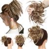 MY-LADY Posticci Chignon per Capelli Disordinati, Coda Mossi Ricci Elastico con Extension da Donna - Light Brown Dark Blonde Mix