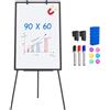 maxtek Lavagna Bianca Cancellabile con Cavalletto 90 x 60 cm | Lavagna Treppiedi Fogli Mobili, Altezza Regolabile, Supporto in Alluminio, per Ufficio, Insegnamento a Casa e in Aula